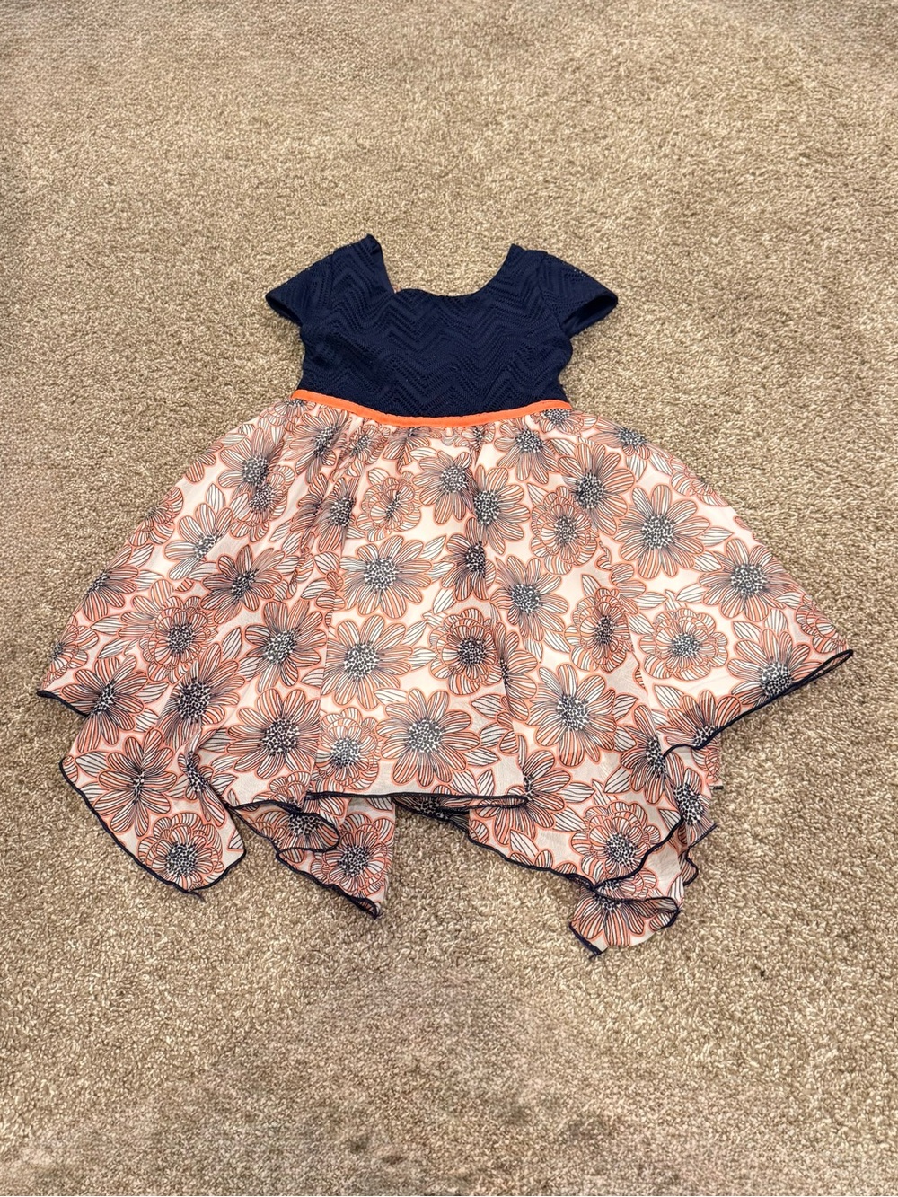 Sweet Heart Rose Navy and White Girls Dress Label Detail